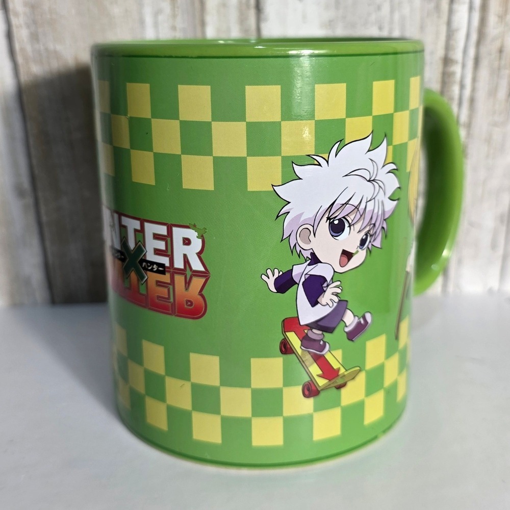 Hunter x Hunter Chibi Characters Green Checkered Ceramic Coffee Mug Just Funky - Picture 8 of 9
